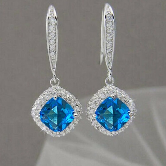 NEW Elegant 925 Silver Drop Earrings A Pair/set - Picture 2 of 5